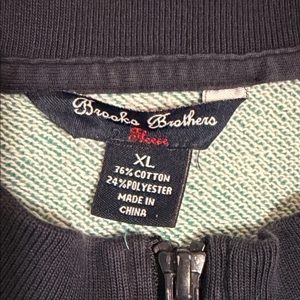 Brooks Brothers Fleece Colorblock Sweatshirt Men’s XL Full Zip Jacket Teal